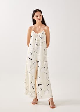 Sadella Relaxed Wide Leg Jumpsuit in Floral Odyssey