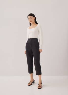 Roxanne Cotton Tailored Peg Leg Pants