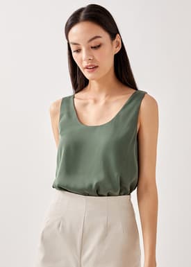 Trissa Satin Scoop Tank