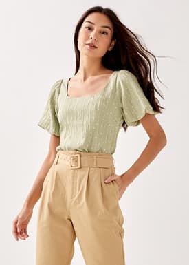 Edith Textured Polka Dot Blouse
