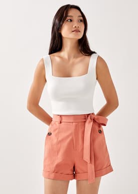 Shea Belted Cuffed Shorts