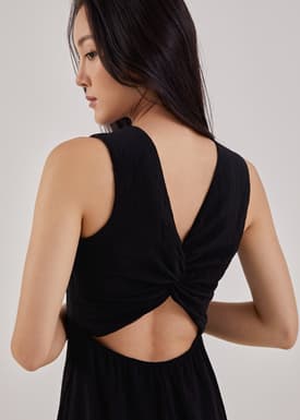 Brigid Textured Twist Back Dress