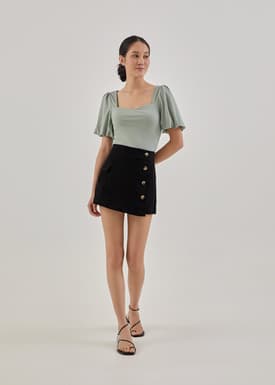 Glynne Jersey Sweetheart Tie Back Top