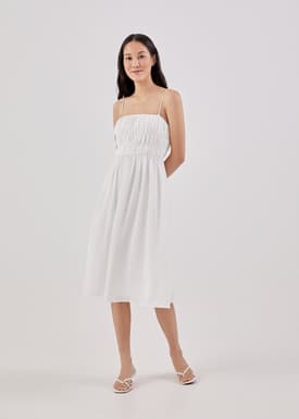 Ellis Textured Padded Tie Back Dress