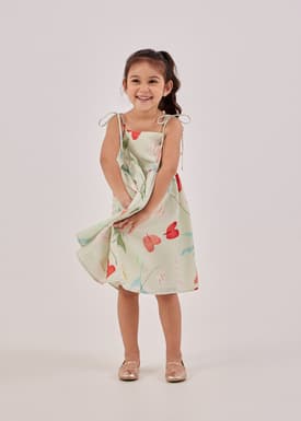 Ashlee Tie Shoulder Tiered Dress in Precious Treasures