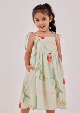 Ashlee Tie Shoulder Tiered Dress in Precious Treasures