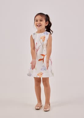 Maelia Round Neck Shift Dress in Precious Treasures