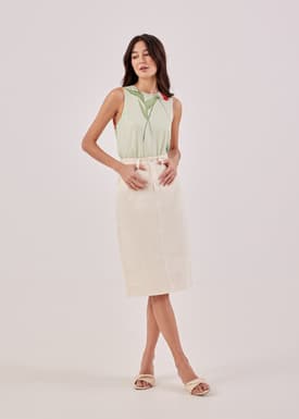 Halette Round Neck Shell Top in Precious Treasures