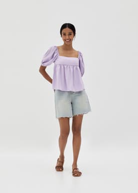 Emori Babydoll Tie Back Top