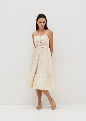 Mallory Front Knot Tiered Dress