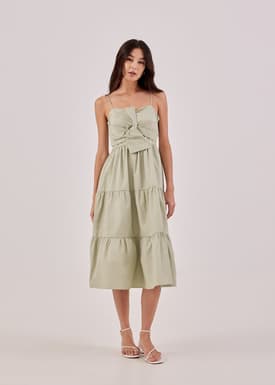 Mallory Front Knot Tiered Dress