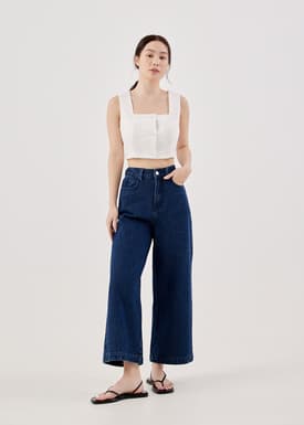 Tarini Broderie Button Down Top