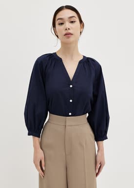 Carmen Button Down Notched Shirt
