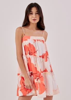 Izabelle Textured Tiered Dress in Buds Of Joy