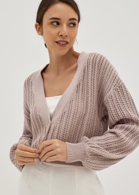 Evalene Puff Sleeve Cardigan
