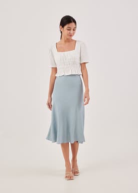 Selena Linen Ruched Top