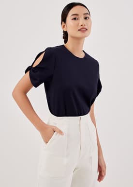 Maxine Twist Sleeve Shell Top