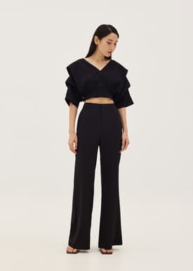 Carter Textured Wide V-neck Top