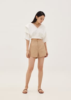 Carter Textured Wide V-neck Top