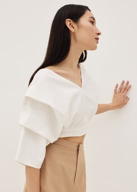 Carter Textured Wide V-neck Top