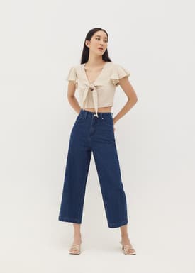 Irie Linen Knot Front Top
