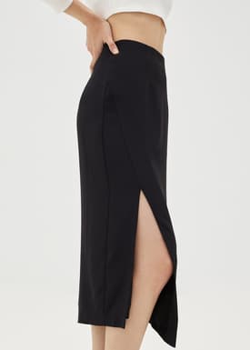 Paisley Asymmetric Pencil Skirt