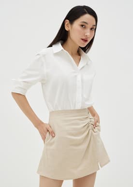 Emiliana Linen Ruched Skorts