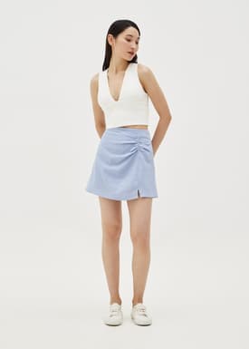 Emiliana Linen Ruched Skorts