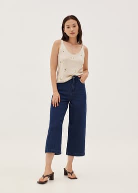 Emberlee Knit Embroidered Tank Top