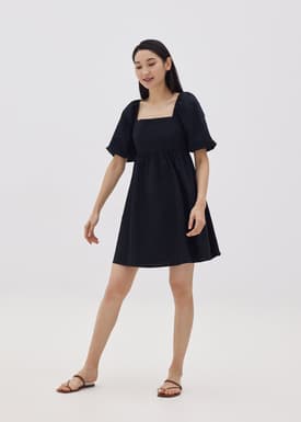 Vayda Puff Sleeve Babydoll Dress