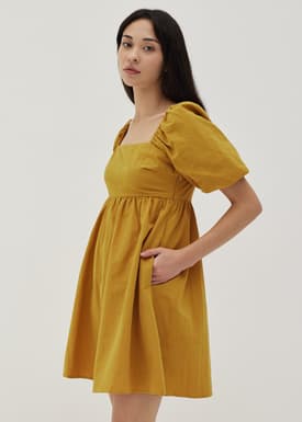 Vayda Puff Sleeve Babydoll Dress