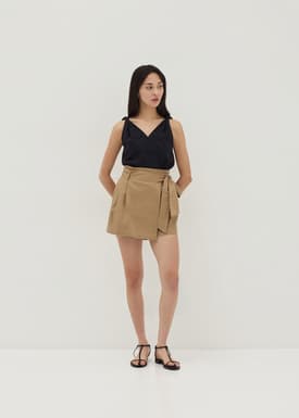 Olana Linen Twist Strap Top