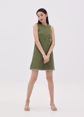 Erise Cotton Shift Mini Dress