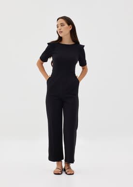 Chana Straight Leg Puff Sleeve Jumpsuit