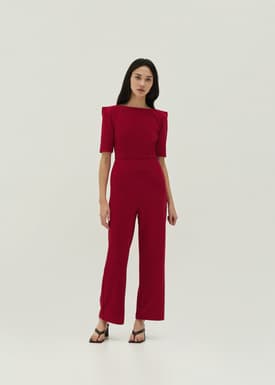 Chana Straight Leg Puff Sleeve Jumpsuit