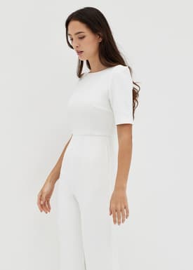 Chana Straight Leg Puff Sleeve Jumpsuit