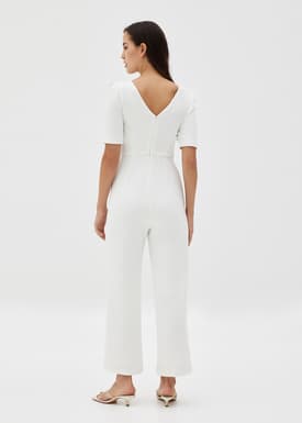 Chana Straight Leg Puff Sleeve Jumpsuit