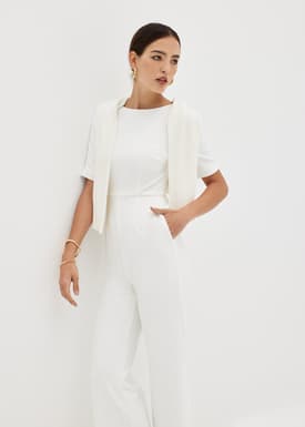 Chana Straight Leg Puff Sleeve Jumpsuit