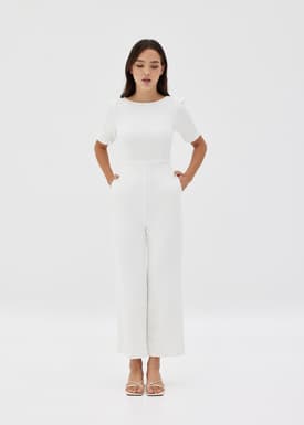 Chana Straight Leg Puff Sleeve Jumpsuit