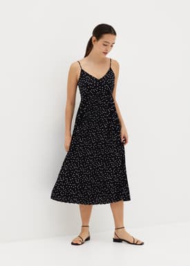 Indya Polka Dot Pleated Dress