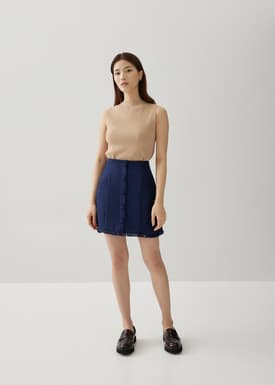 Maurie Tweed Front Button Skirt