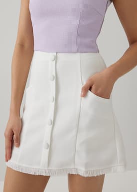 Maurie Tweed Front Button Skirt