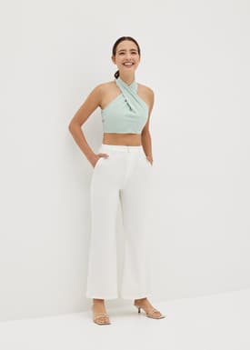 Junie Halter Striped Crop Top