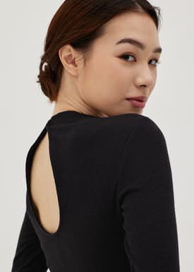 Faye Ribbed Knit Cut Out Top