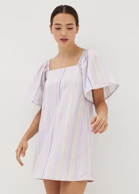 Carrie Trapeze Tie Back Dress in Vivid Linings