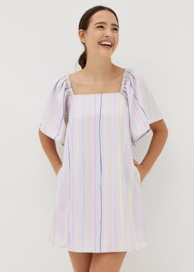 Carrie Trapeze Tie Back Dress in Vivid Linings