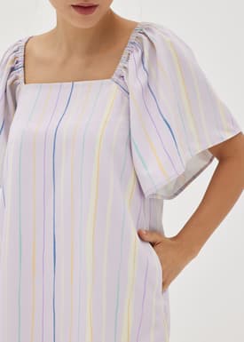 Carrie Trapeze Tie Back Dress in Vivid Linings