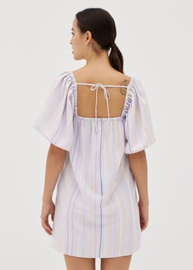 Carrie Trapeze Tie Back Dress in Vivid Linings