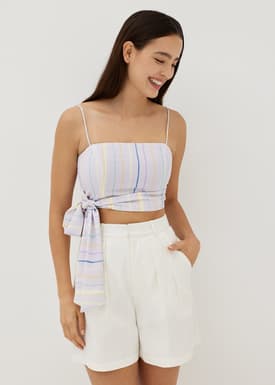 Caurie Smocked Back Sash Top in Vivid Linings