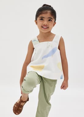 Elim Square Neck A-line Top in Summer Playthings